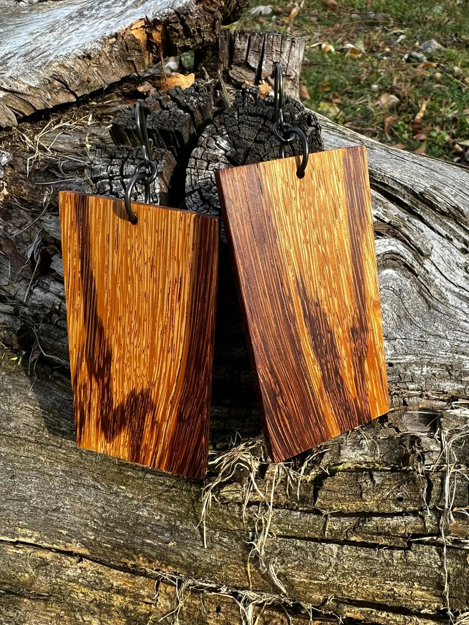 Marblewood Hardwood Earrings - Ronin Machinewerks Exotic Wood Jewelry