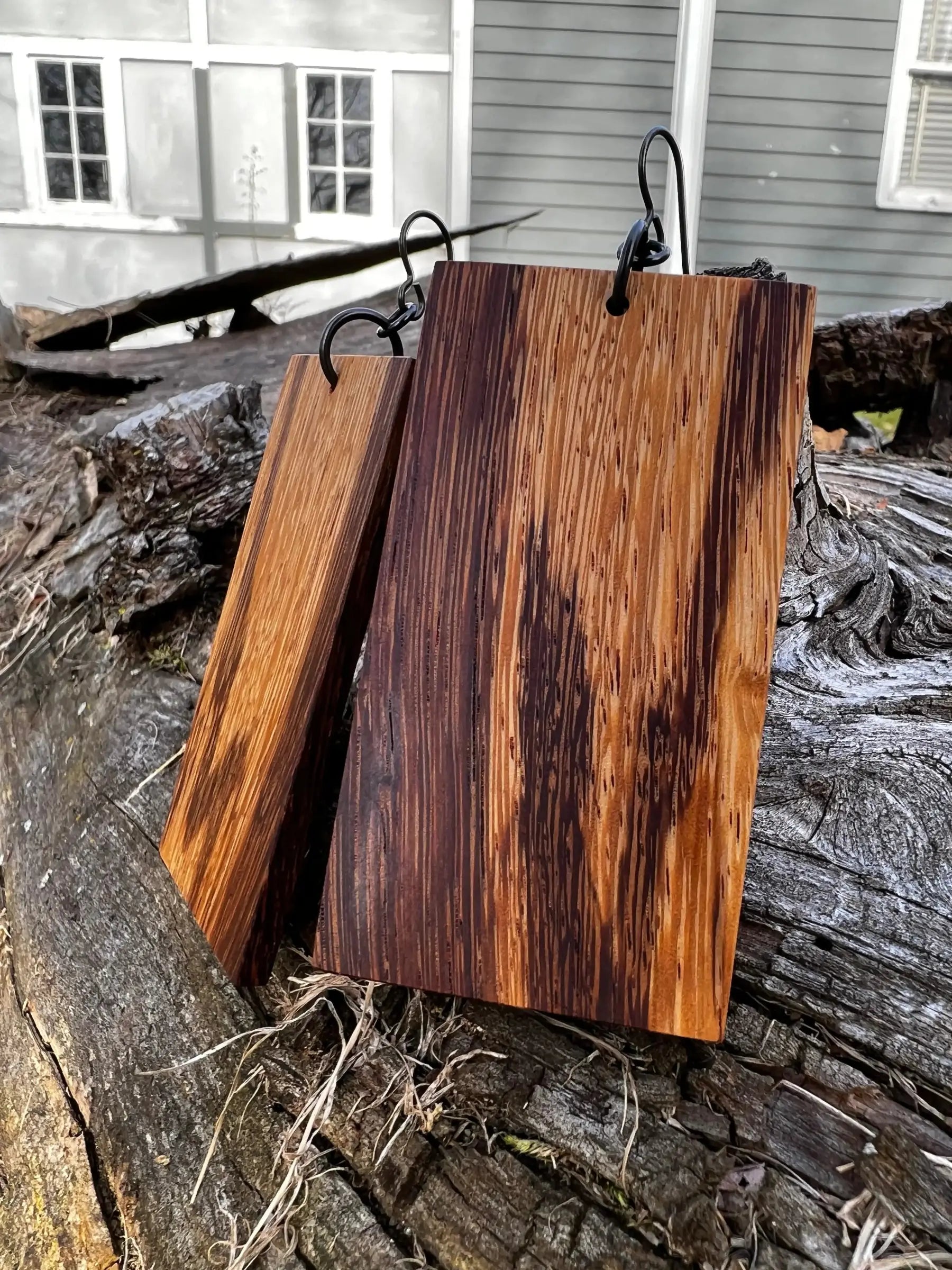 Marblewood Hardwood Earrings - Ronin Machinewerks Exotic Wood Jewelry