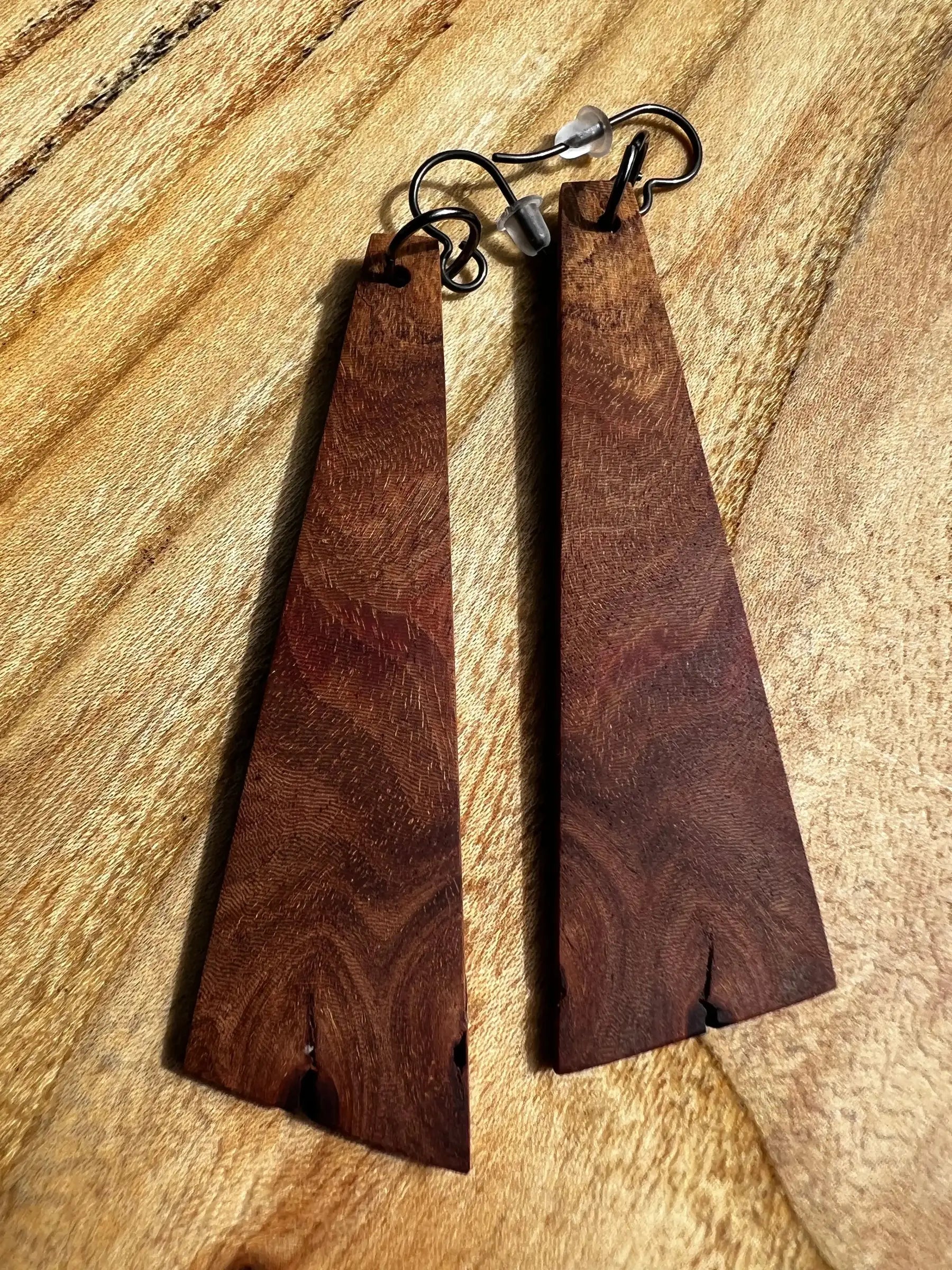 Philippine Ironwood Earrings | Large | Ronin Machinewerks