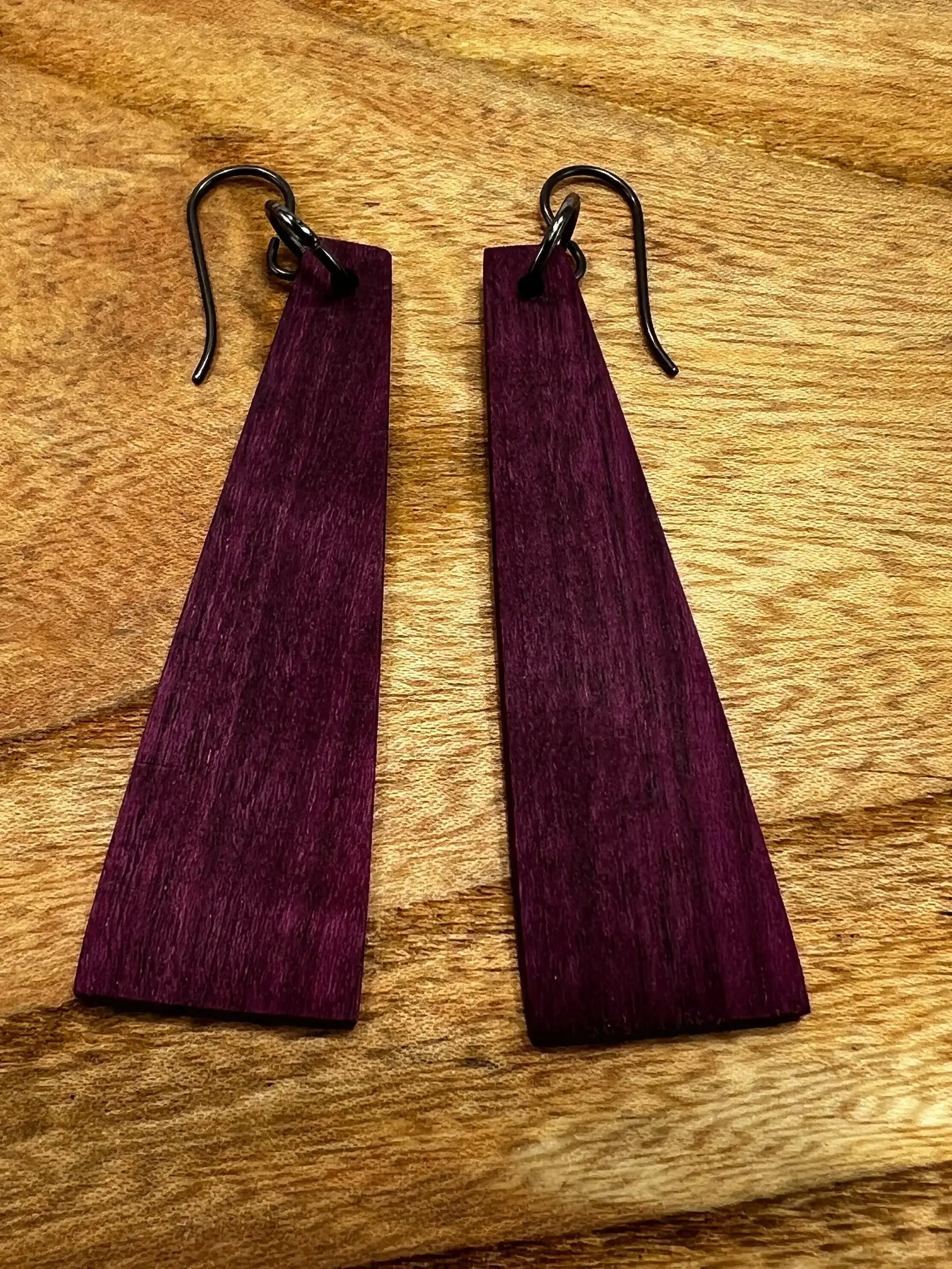 Purpleheart Earrings | Medium | Ronin Machinewerks