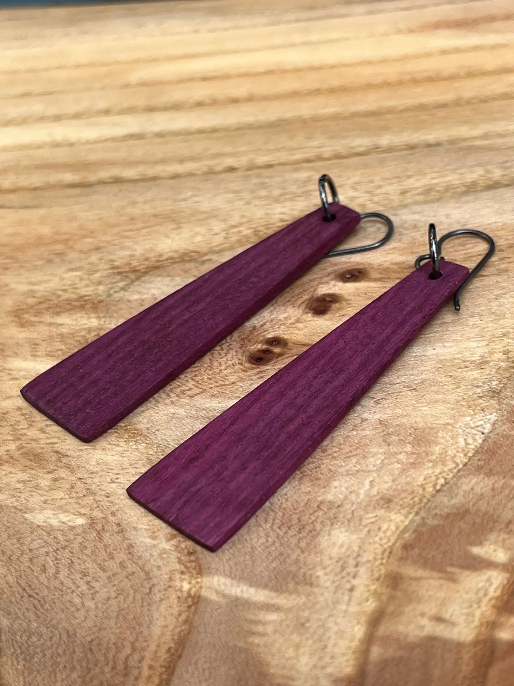 Purpleheart Earrings | Medium | Ronin Machinewerks