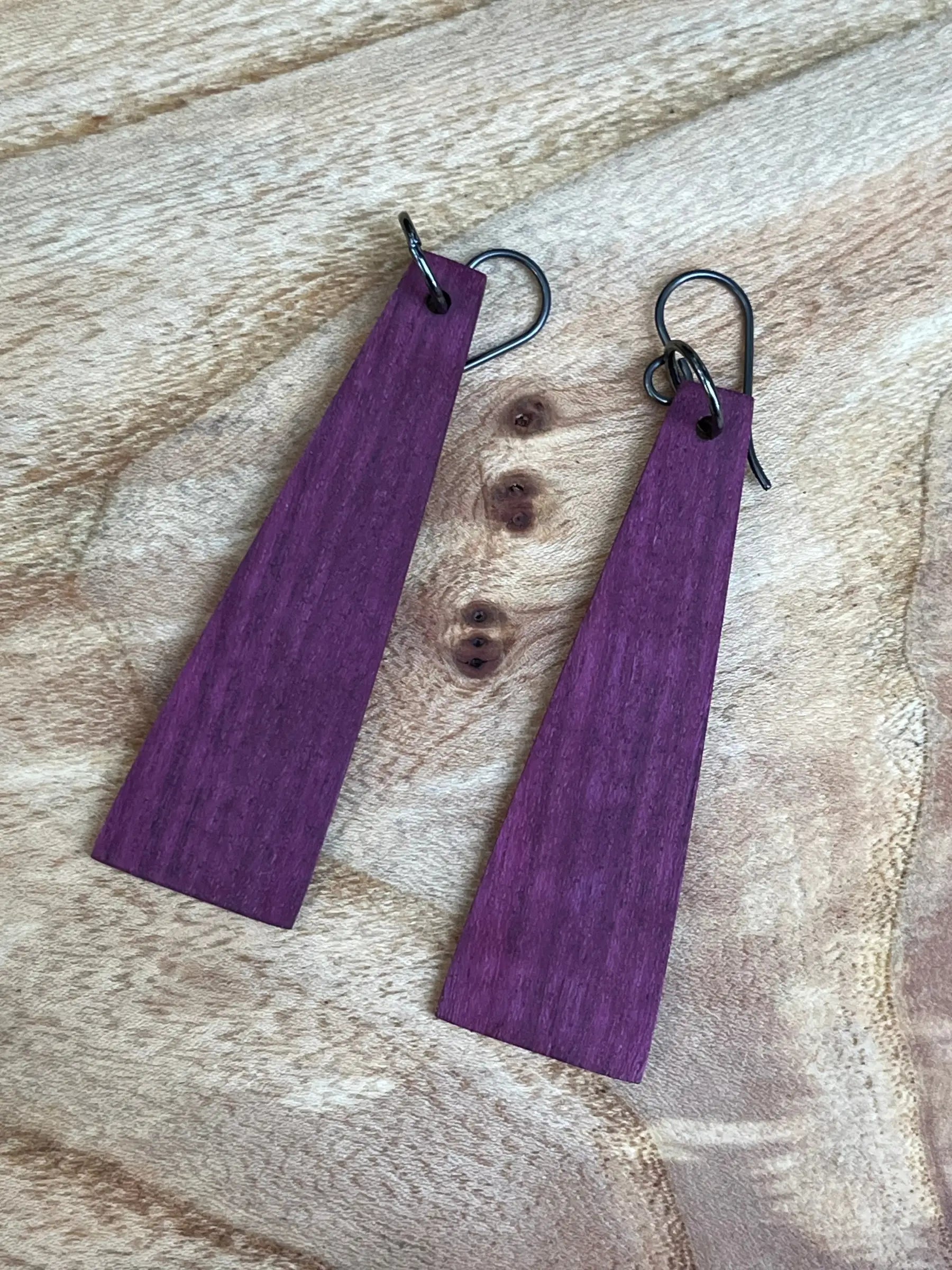 Purpleheart Earrings | Medium | Ronin Machinewerks