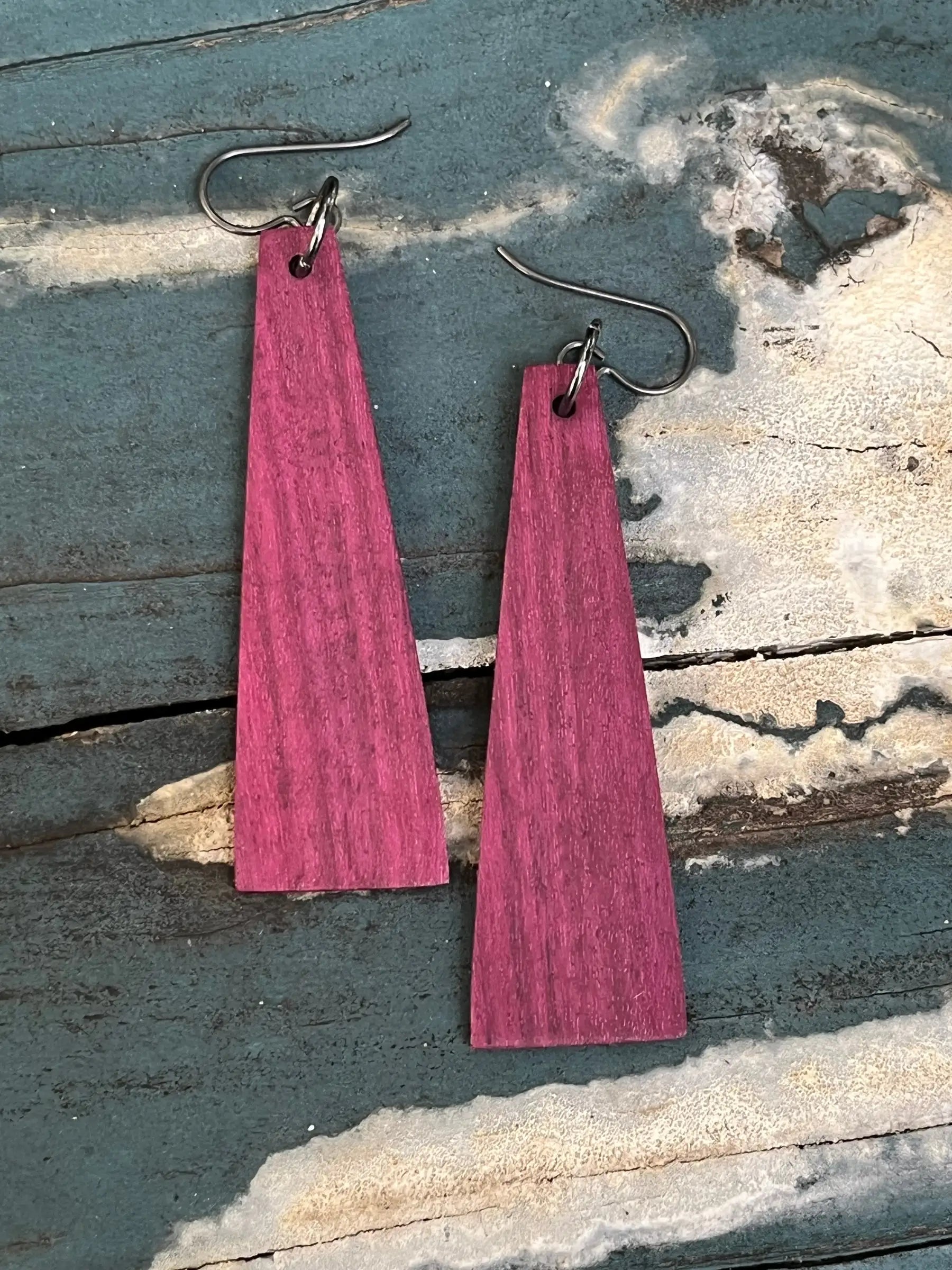 Purpleheart Earrings | Medium | Ronin Machinewerks