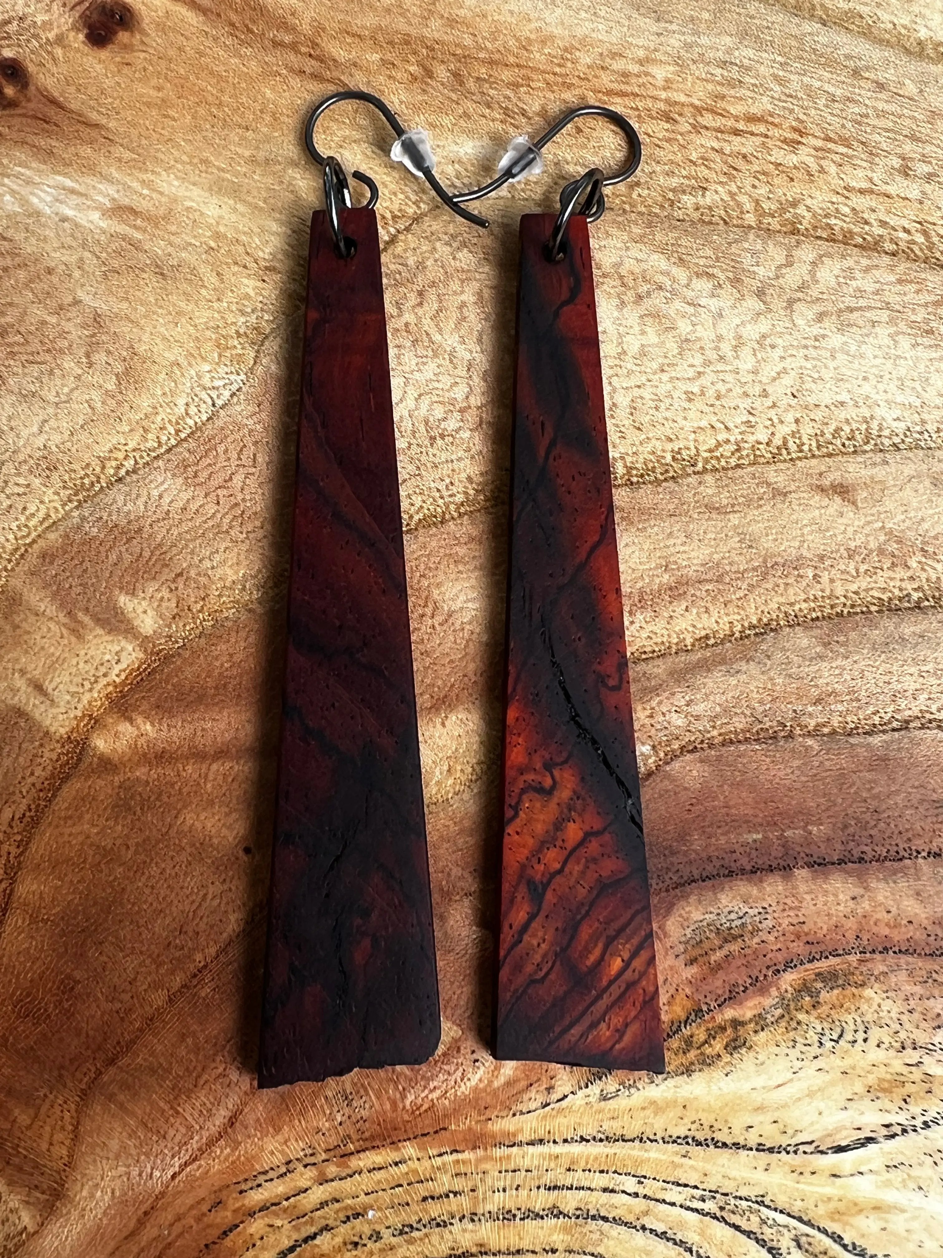 Cocobolo Wood Earrings | #013 | Large | Ronin Machinewerks