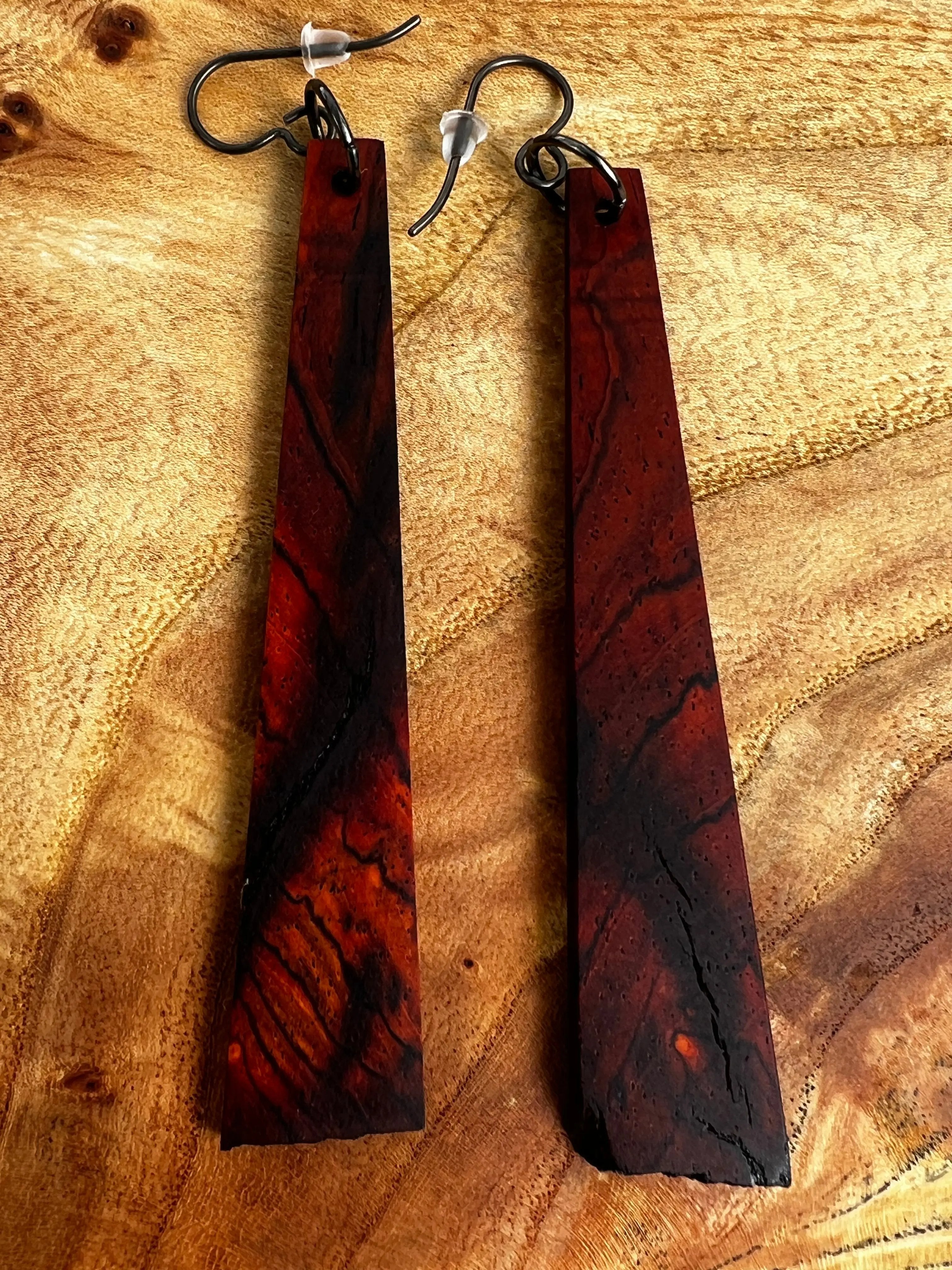 Cocobolo Wood Earrings | #013 | Large | Ronin Machinewerks