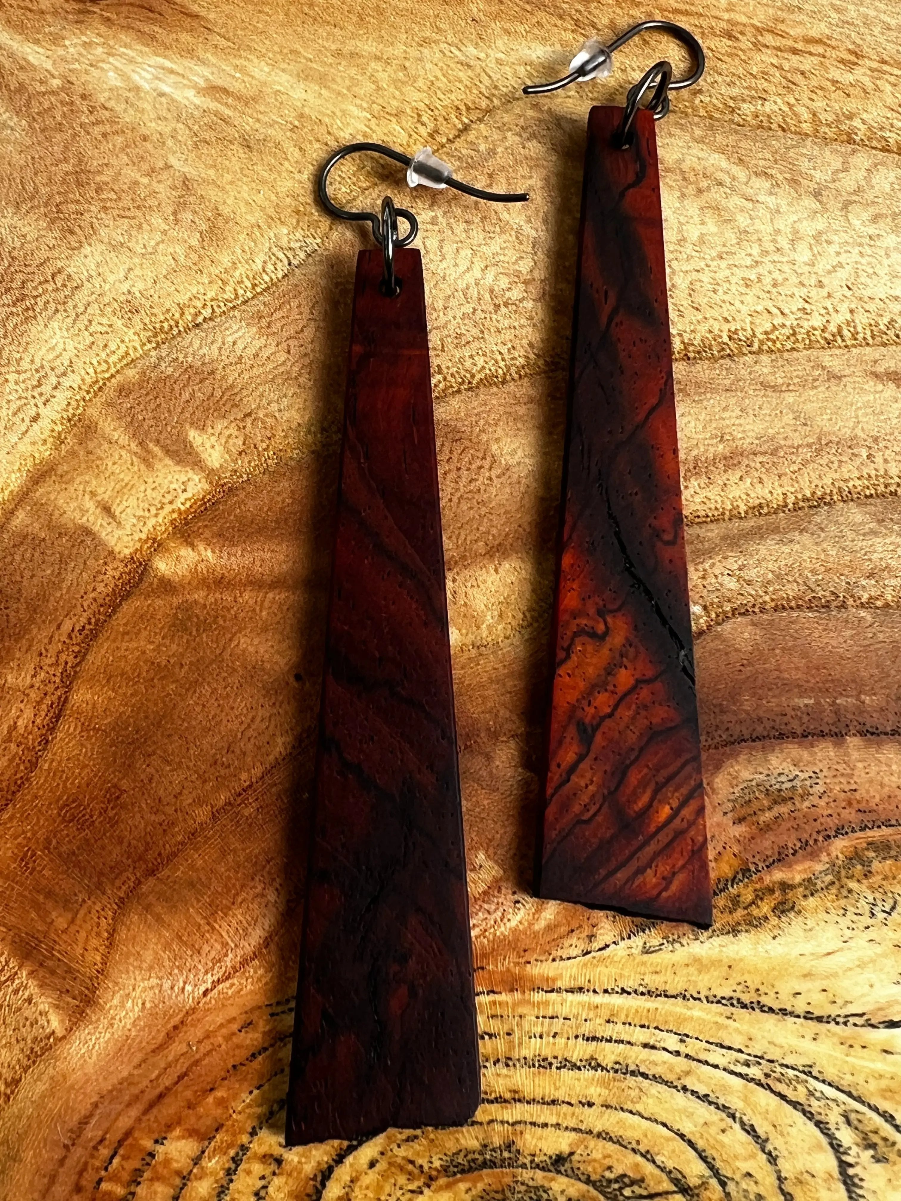 Cocobolo Wood Earrings | #013 | Large | Ronin Machinewerks