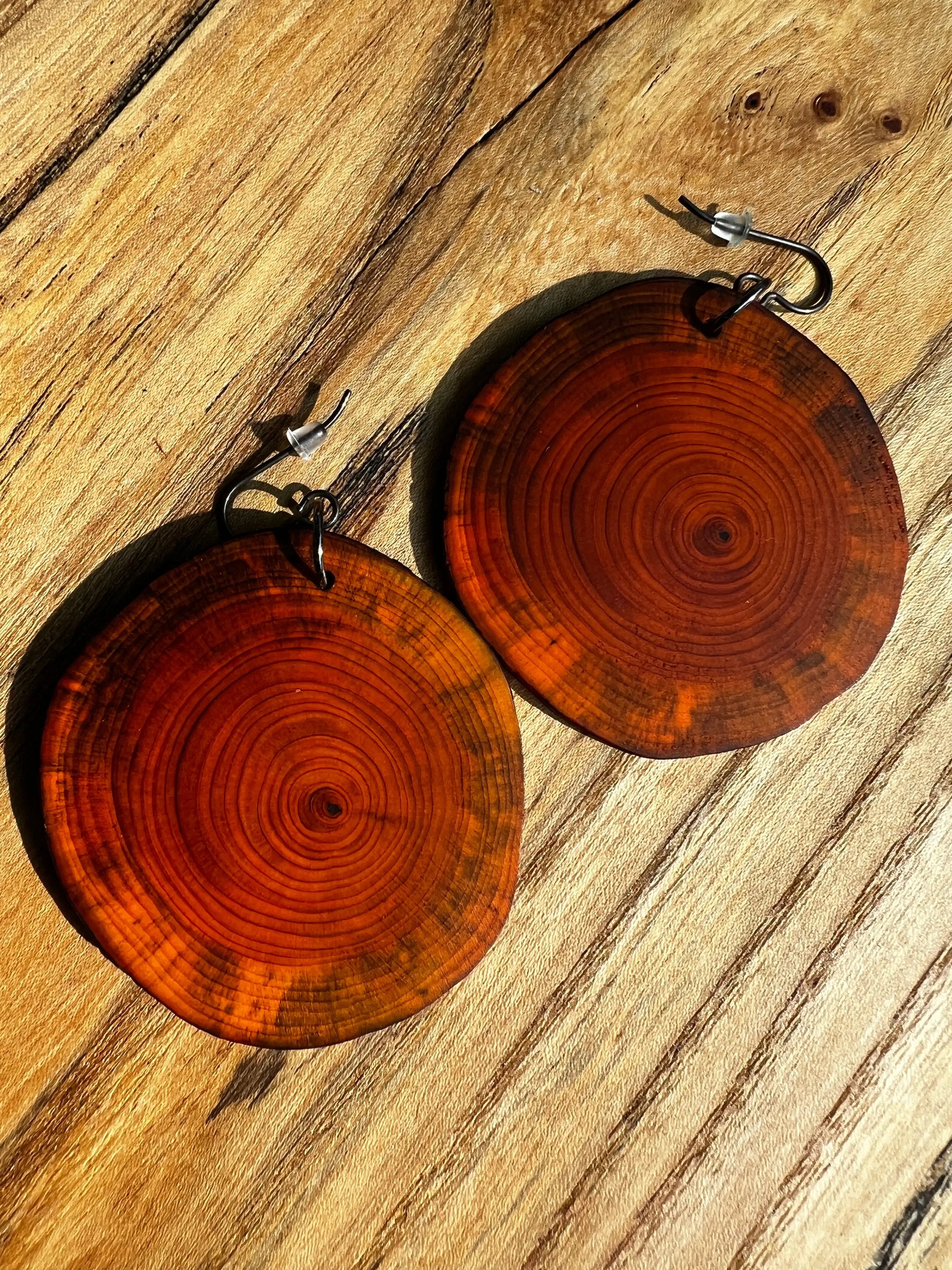 Dyed Yew Earrings - Large | Ronin Machinewerks