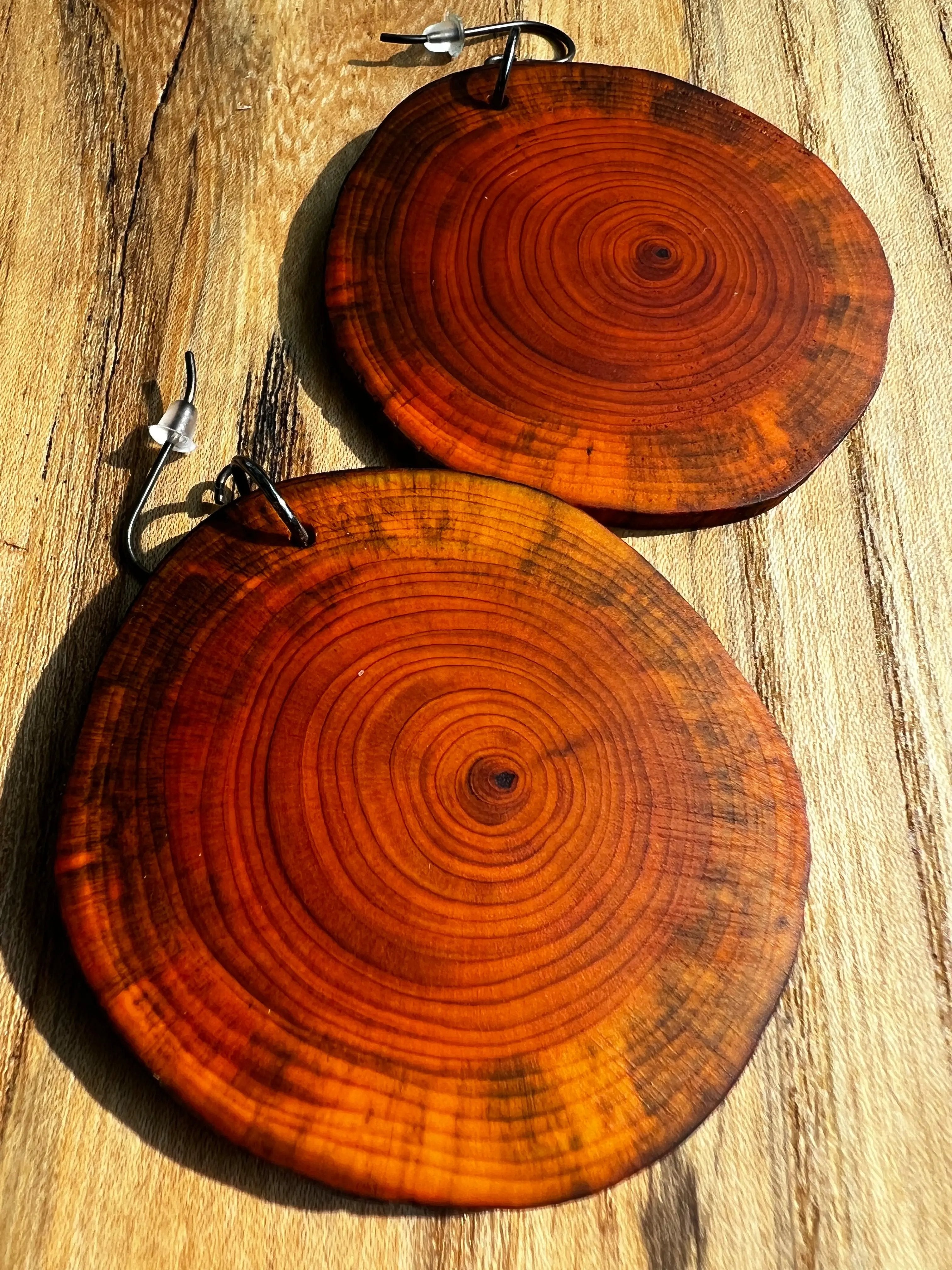 Dyed Yew Earrings - Large | Ronin Machinewerks