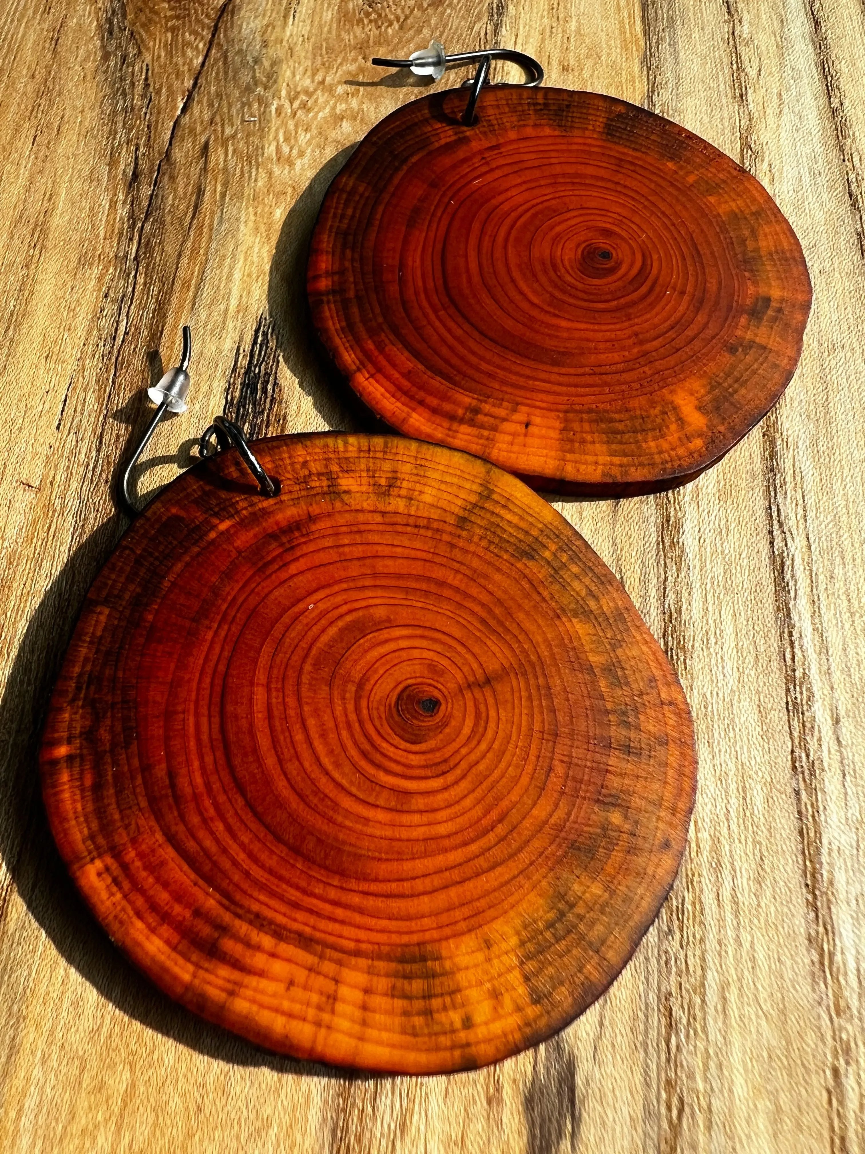 Dyed Yew Earrings - Large | Ronin Machinewerks