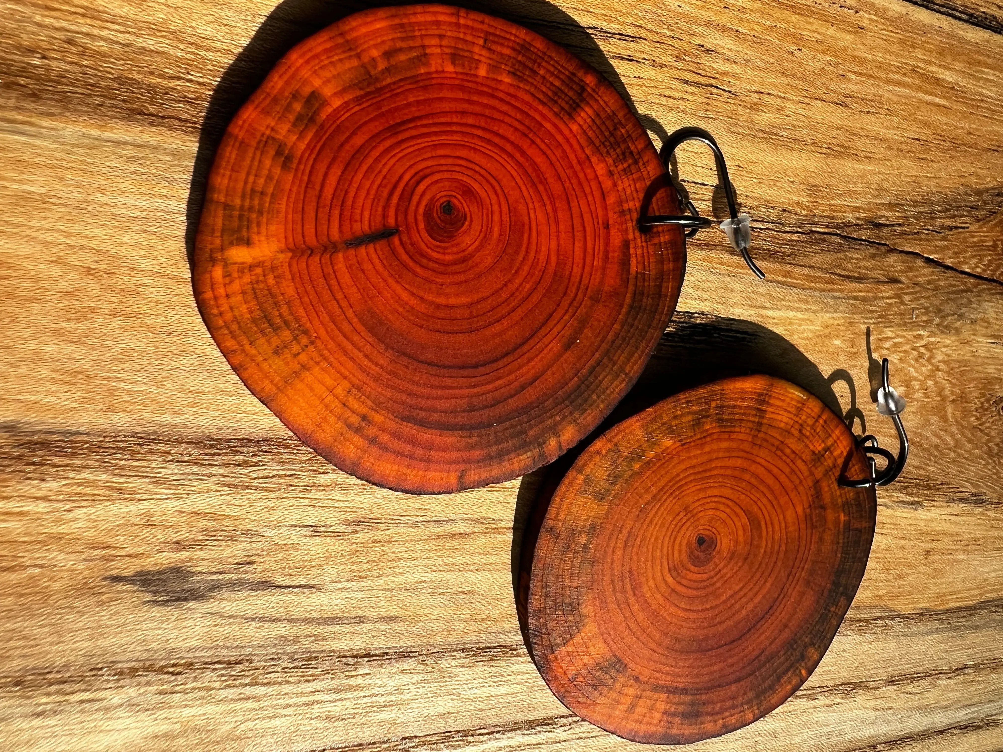 Dyed Yew Earrings - Large | Ronin Machinewerks