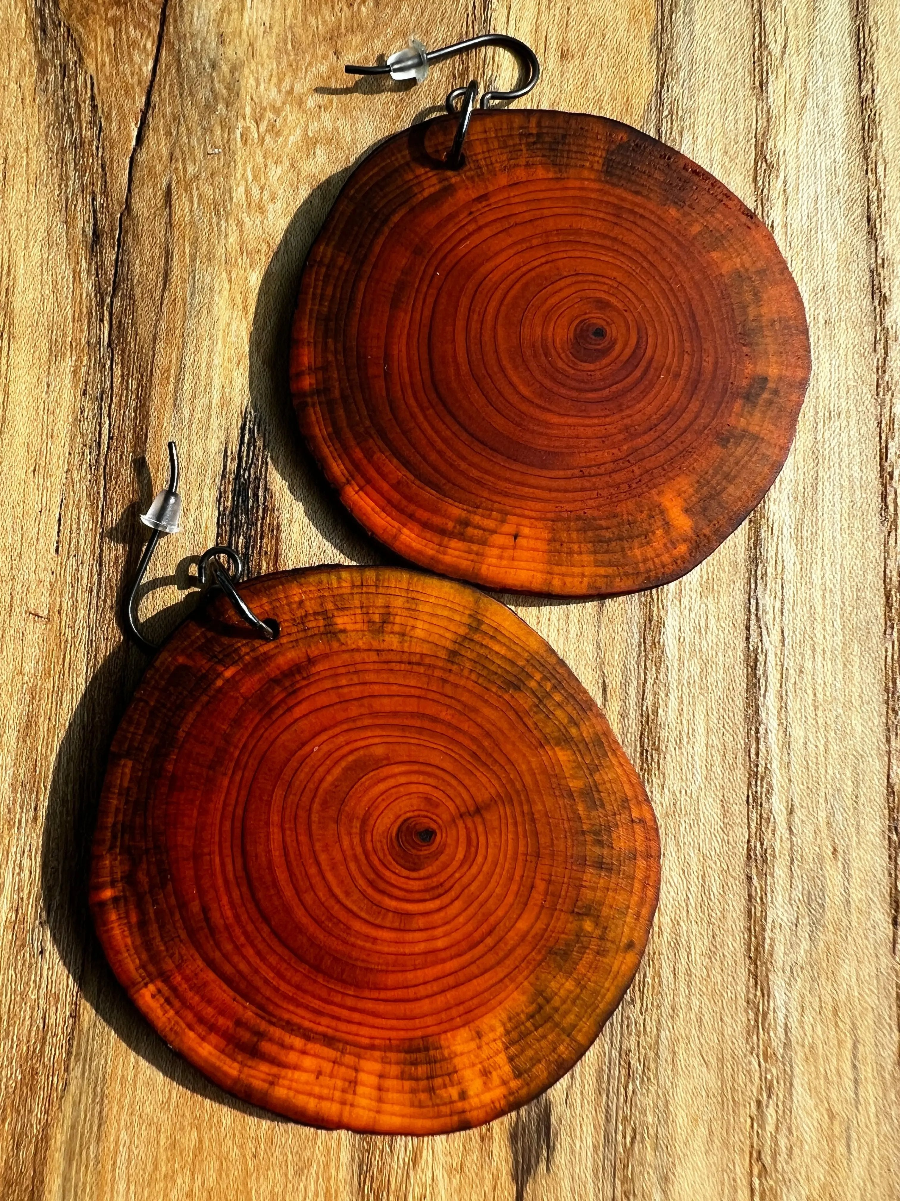 Dyed Yew Earrings - Large | Ronin Machinewerks