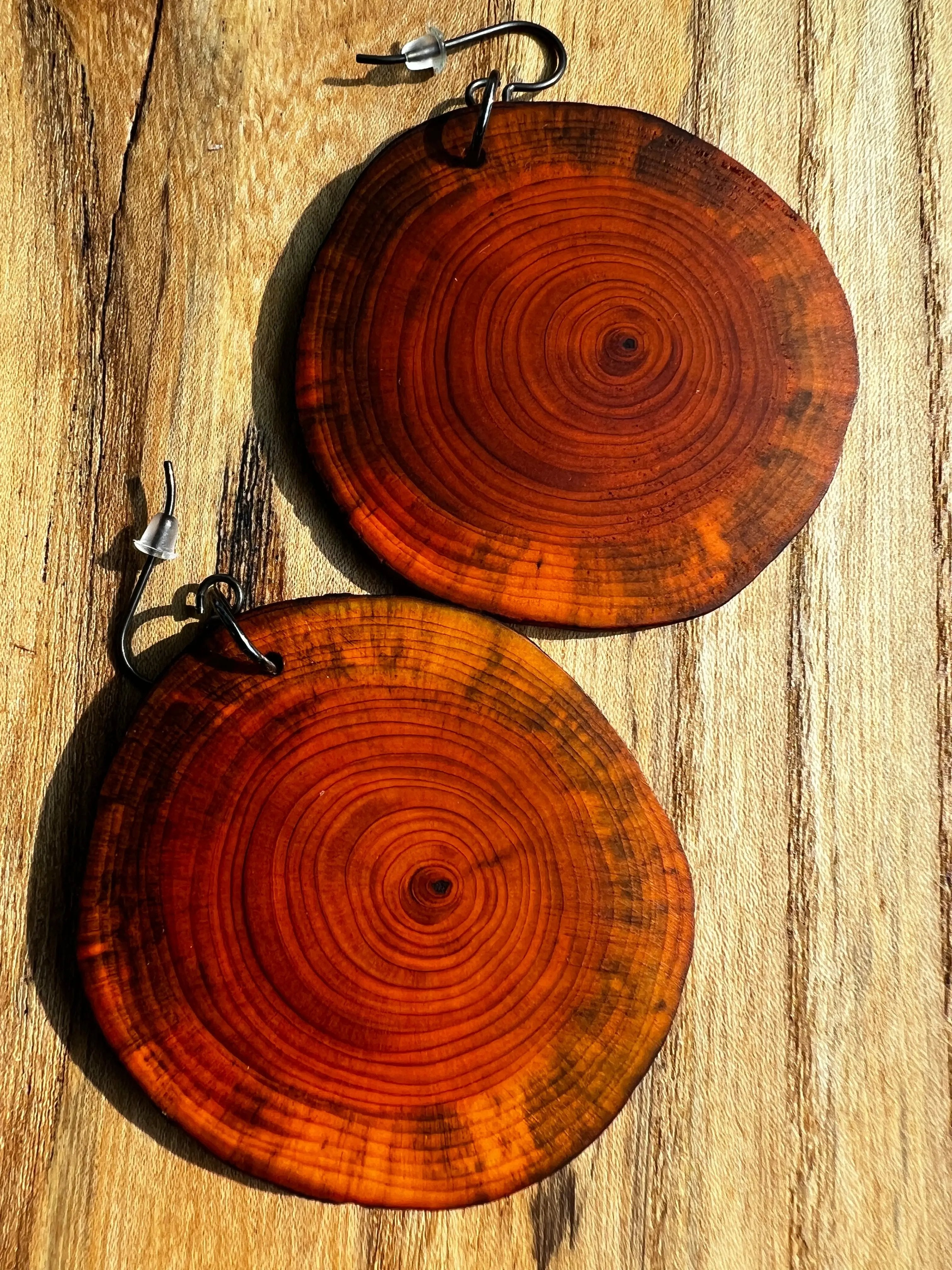 Dyed Yew Earrings - Large | Ronin Machinewerks